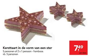 Promoties Kersttaart in de vorm van een ster - Huismerk - Makro - Geldig van 13/12/2017 tot 30/12/2017 bij Makro