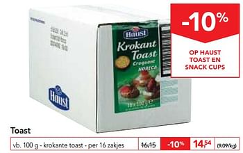 Promoties Krokante toast - Haust - Geldig van 13/12/2017 tot 30/12/2017 bij Makro