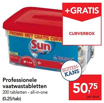 Promoties Professionele vaatwastabletten all-in-one - Sun - Geldig van 13/12/2017 tot 30/12/2017 bij Makro