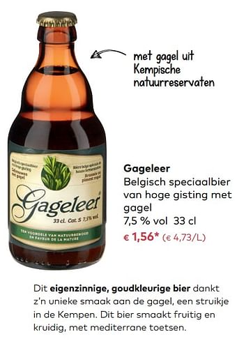 Promoties Gageleer belgisch speciaalbier van hoge gisting met gagel - Gageleer - Geldig van 06/12/2017 tot 02/01/2018 bij Bioplanet