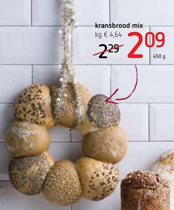 Promoties Kransbrood mix - Huismerk - Spar Retail - Geldig van 14/12/2017 tot 03/01/2018 bij Spar (Colruytgroup)