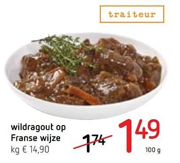 Promoties Wildragout op franse wijze - Huismerk - Spar Retail - Geldig van 14/12/2017 tot 03/01/2018 bij Spar (Colruytgroup)