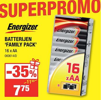 Promoties Batterijen `family pack` - Energizer - Geldig van 07/12/2017 tot 31/12/2017 bij HandyHome
