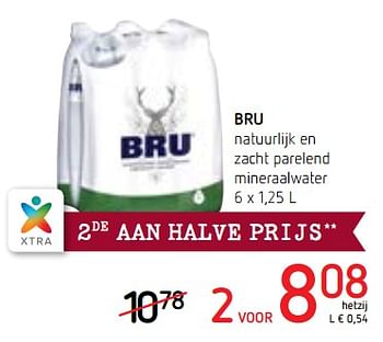 Promoties Bru natuurlijk en zacht parelend mineraalwater - Bru - Geldig van 14/12/2017 tot 03/01/2018 bij Spar (Colruytgroup)