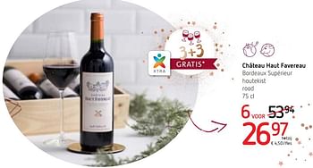 Promoties Château haut favereau bordeaux supérieur houtekist rood - Rode wijnen - Geldig van 14/12/2017 tot 03/01/2018 bij Spar (Colruytgroup)