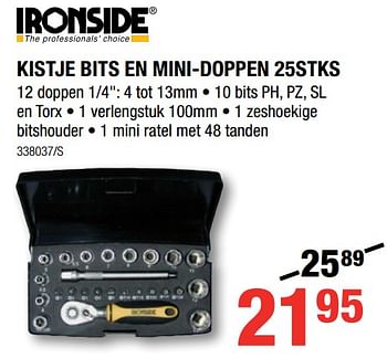 Promoties Ironside kistje bits en mini-doppen 25stks - Ironside - Geldig van 07/12/2017 tot 31/12/2017 bij HandyHome