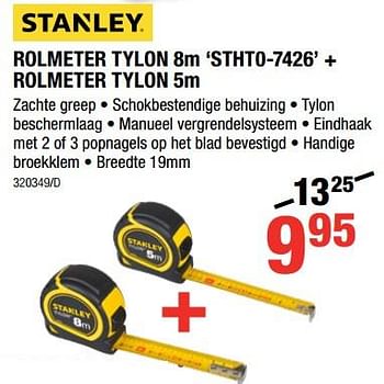 Promoties Rolmeter tylon 8m stht0-742 + rolmeter tylon - Stanley - Geldig van 07/12/2017 tot 31/12/2017 bij HandyHome