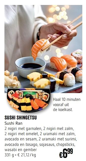 Promoties Sushi shingetsu - Sushi Ran - Geldig van 07/12/2017 tot 31/12/2017 bij Delhaize