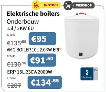Promoties Elektrische boilers onderbouw - Van Marcke - Geldig van 07/12/2017 tot 20/12/2017 bij Cevo Market