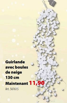 Promoties Guirlande avec boules de neige - Huismerk - Gamma - Geldig van 07/12/2017 tot 31/12/2017 bij Gamma