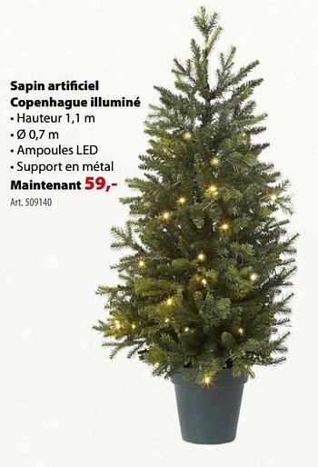 Promotions Sapin artificiel copenhague illuminé - Produit maison - Gamma - Valide de 07/12/2017 à 31/12/2017 chez Gamma