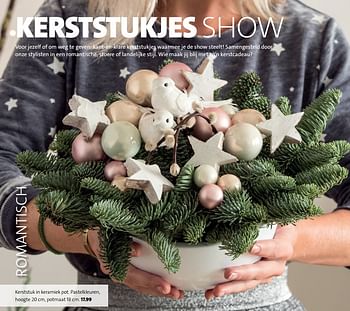 Promoties Kerststuk in keramiek pot - Huismerk - Intratuin - Geldig van 11/12/2017 tot 24/12/2017 bij Intratuin