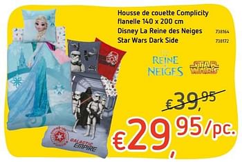 Promotions Housse de couette complicity flanelle disney la reine des neiges - Disney - Valide de 11/12/2017 à 30/12/2017 chez Dreamland