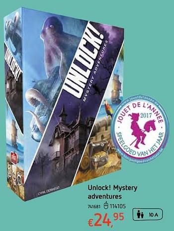 Promotions Unlock! mystery adventures - Enigma - Valide de 11/12/2017 à 30/12/2017 chez Dreamland