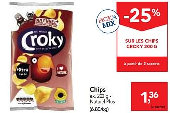 Promotions Chips naturel plus - Croky - Valide de 13/12/2017 à 30/12/2017 chez Makro