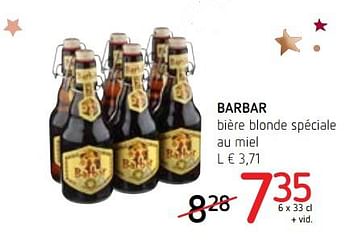 Promotions Barbar bière blonde spéciale au miel - Barbãr - Valide de 14/12/2017 à 03/01/2018 chez Spar (Colruytgroup)