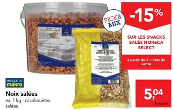 Promotions Noix salées cacahouètes - Produit maison - Makro - Valide de 13/12/2017 à 30/12/2017 chez Makro