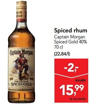 Promotions Spiced rhum captain morgan spiced gold 40% - Captain Morgan - Valide de 13/12/2017 à 30/12/2017 chez Makro