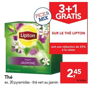 Promotions Thé pyramides - Lipton - Valide de 13/12/2017 à 30/12/2017 chez Makro