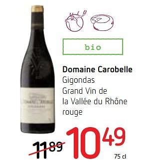 Promotions Domaine carobelle gigondas grand vin de la vallée du rhône rouge - Vins rouges - Valide de 14/12/2017 à 03/01/2018 chez Spar (Colruytgroup)