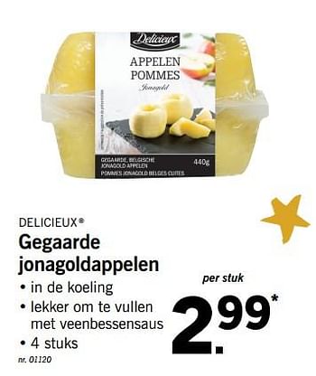 Promoties Gegaarde jonagoldappelen - Delicieux - Geldig van 18/12/2017 tot 24/12/2017 bij Lidl