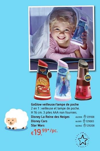 Promotions Goglow veilleuse-lampe de poche disney la reine des neiges - Disney - Valide de 11/12/2017 à 30/12/2017 chez Dreamland