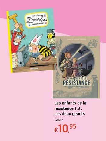 Promotions Les enfants de la résistance t.3 : les deux géants - Produit maison - Dreamland - Valide de 11/12/2017 à 30/12/2017 chez Dreamland