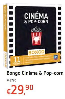 Promoties Bongo cinéma + pop-corn - Bongo - Geldig van 11/12/2017 tot 30/12/2017 bij Dreamland