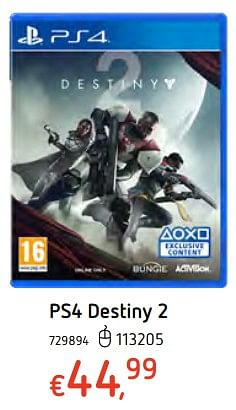Promotions Ps4 destiny 2 - Activision - Valide de 11/12/2017 à 30/12/2017 chez Dreamland