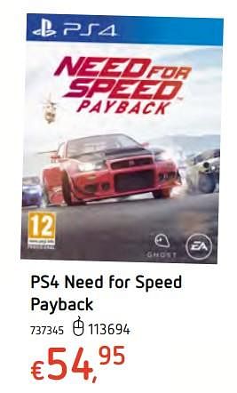 Promotions Ps4 need for speed payback - Electronic Arts - Valide de 11/12/2017 à 30/12/2017 chez Dreamland