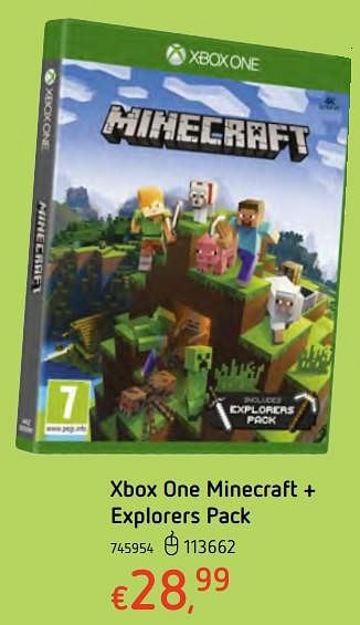 Promotions Xbox one minecraft + explorers pack - Microsoft Game Studios - Valide de 11/12/2017 à 30/12/2017 chez Dreamland