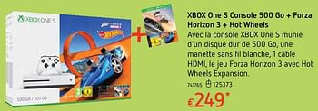 Promotions Xbox one s console 500 go + forza horizon 3 + hot wheels - Microsoft Game Studios - Valide de 11/12/2017 à 30/12/2017 chez Dreamland