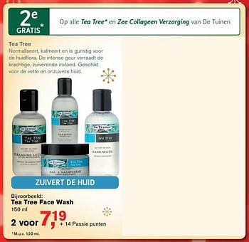 Promoties Tea tree face wash - De Tuinen - Geldig van 04/12/2017 tot 01/01/2018 bij Holland & Barret
