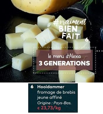 Promotions Hooidammer fromage de brebis jeune affiné - Hooidammer - Valide de 06/12/2017 à 02/01/2018 chez Bioplanet