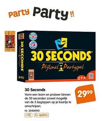 Promoties 30 seconds - 999games - Geldig van 07/12/2017 tot 31/12/2017 bij Fun