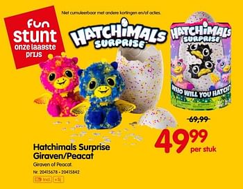 Promotions Hatchimals surprise giraven - peacat - Hatchimals - Valide de 07/12/2017 à 31/12/2017 chez Fun