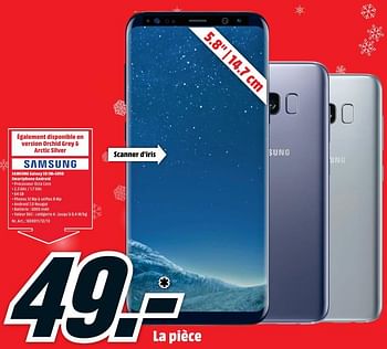 Promotions Samsung galaxy s8 sm-g950 smartphone android - Samsung - Valide de 11/12/2017 à 17/12/2017 chez Media Markt