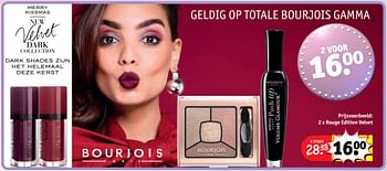 Promoties 2 x rouge edition velvet - Bourjois - Geldig van 12/12/2017 tot 24/12/2017 bij Kruidvat