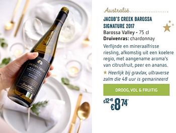 Promoties Jacob`s creek barossa signature 2017 - Witte wijnen - Geldig van 04/12/2017 tot 03/01/2018 bij Delhaize