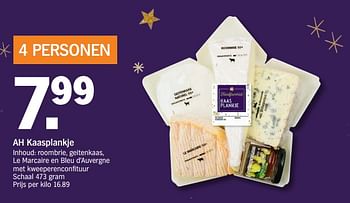 Promoties Ah kaasplankje - Huismerk - Albert Heijn - Geldig van 11/12/2017 tot 17/12/2017 bij Albert Heijn