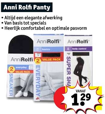 Promoties Anni rolfi panty - Anni Rolfi - Geldig van 12/12/2017 tot 24/12/2017 bij Kruidvat