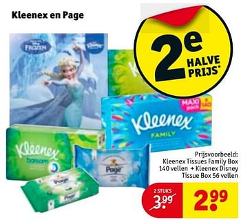 Promotions Kleenex tissues family box + kleenex disney tissue box - Kleenex - Valide de 12/12/2017 à 24/12/2017 chez Kruidvat