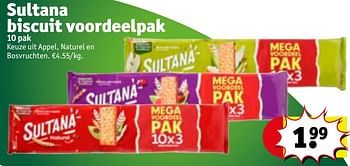 Promoties Sultana biscuit voordeelpak - Sultana - Geldig van 12/12/2017 tot 24/12/2017 bij Kruidvat