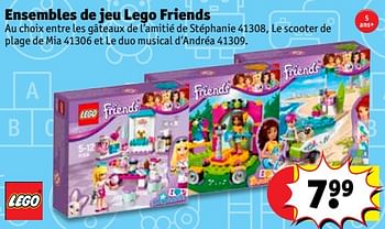 Promoties Ensembles de jeu lego friends - Lego - Geldig van 12/12/2017 tot 24/12/2017 bij Kruidvat
