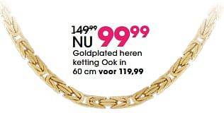 Promoties Goldplated heren ketting - Huismerk - Lucardi - Geldig van 27/11/2017 tot 31/12/2017 bij Lucardi