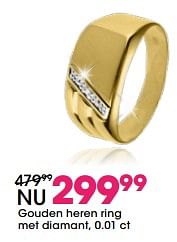 Promoties Gouden heren ring met diamant - Huismerk - Lucardi - Geldig van 27/11/2017 tot 31/12/2017 bij Lucardi