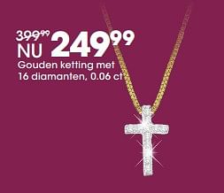 Promoties Gouden ketting met 16 diamanten - Huismerk - Lucardi - Geldig van 27/11/2017 tot 31/12/2017 bij Lucardi