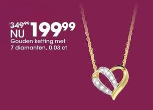 Promoties Gouden ketting met 7 diamanten - Huismerk - Lucardi - Geldig van 27/11/2017 tot 31/12/2017 bij Lucardi
