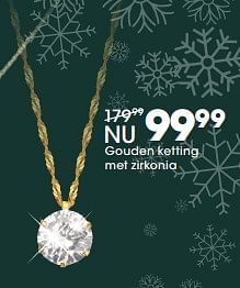 Promoties Gouden ketting met zirkonia - Huismerk - Lucardi - Geldig van 27/11/2017 tot 31/12/2017 bij Lucardi