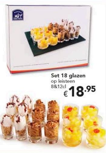 Promoties Set 18 glazen - Huismerk - Happyland - Geldig van 09/12/2017 tot 31/12/2017 bij Happyland